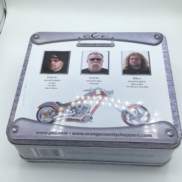 New and sealed OCC ORANGE COUNTY CHOPPERS Pez Candy tin set - Picture 7 of 10